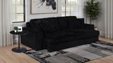 Jacana Corduroy Upholstered Dual Power Chaise Sofa Black - 600537P