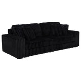 Jacana Corduroy Upholstered Dual Power Chaise Sofa Black - 600537P