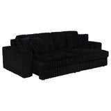Jacana Corduroy Upholstered Dual Power Chaise Sofa Black - 600537P