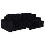 Jacana Corduroy Upholstered Dual Power Chaise Sofa Black - 600537P
