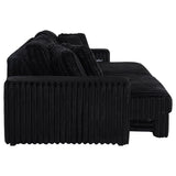 Jacana Corduroy Upholstered Dual Power Chaise Sofa Black - 600537P