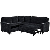 L-Shaped Sofa With Pull Out Sofa Bed With USB