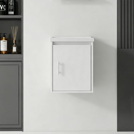 Floating Bathroom Vanity Combo, Wall Mounted Cabinet With Sink & Soft Close Doors For Small Bathrooms