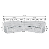 Atkinson Upholstered Reclining Sectional Sofa Black - 601520