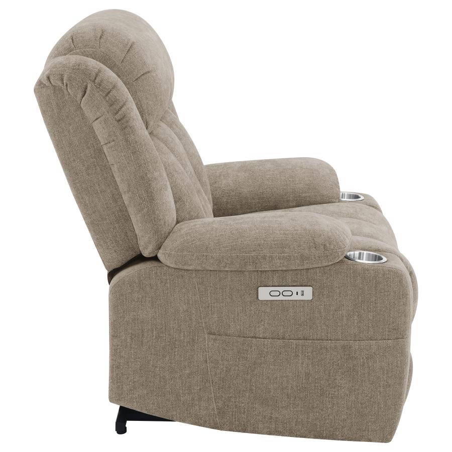 Houston Upholstered Power Lift Recliner Chair Camel - 602274P