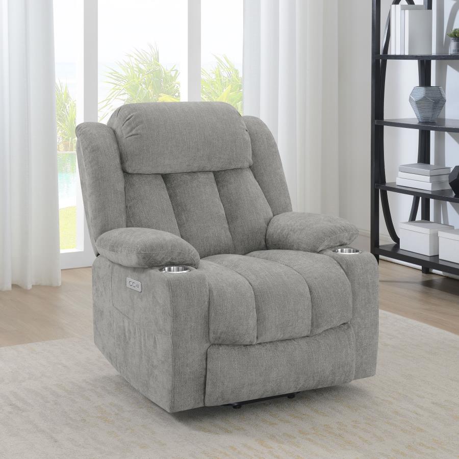 Houston Upholstered Power Lift Recliner Grey - 602284P