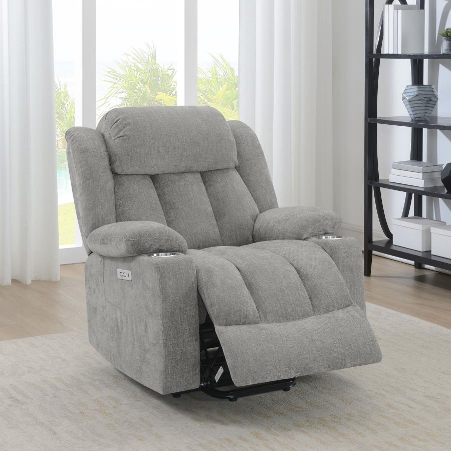 Houston Upholstered Power Lift Recliner Grey - 602284P