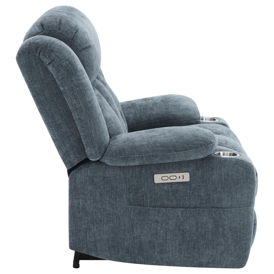 Houston Upholstered Power Lift Recliner Slate Blue - 602294P