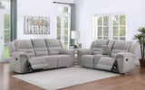 Gilson 2-piece Chenille Upholstered Reclining Sofa Set Grey - 602551-S2