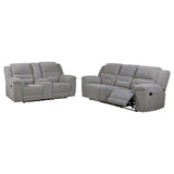 Gilson 2-piece Chenille Upholstered Reclining Sofa Set Grey - 602551-S2