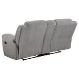 Gilson 3-piece Chenille Upholstered Reclining Sofa Set Grey - 602551-S3