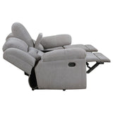 Gilson 3-piece Chenille Upholstered Reclining Sofa Set Grey - 602551-S3