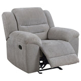 Gilson 3-piece Chenille Upholstered Reclining Sofa Set Grey - 602551-S3
