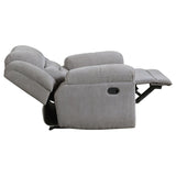 Gilson 3-piece Chenille Upholstered Reclining Sofa Set Grey - 602551-S3