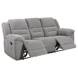 Gilson Chenille Upholstered Reclining Sofa Grey - 602551