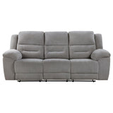 Gilson Chenille Upholstered Reclining Sofa Grey - 602551