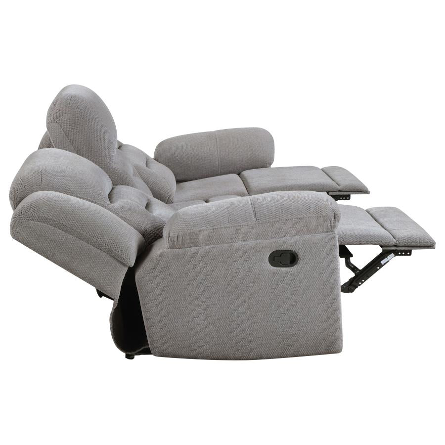 Gilson Chenille Upholstered Reclining Sofa Grey - 602551