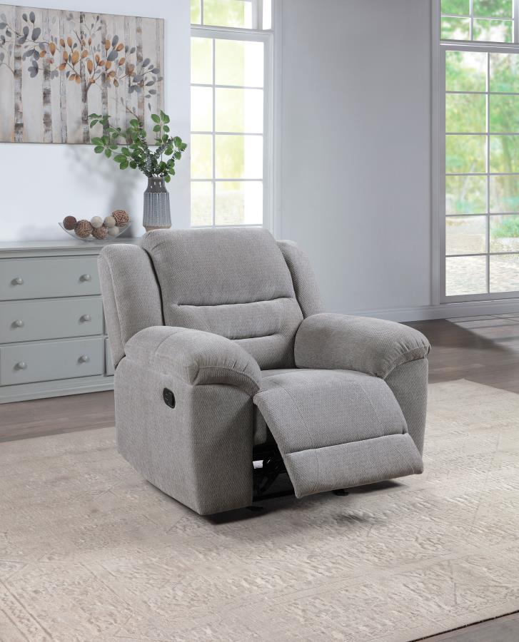 Gilson Chenille Upholstered Glider Recliner Chair Grey - 602553