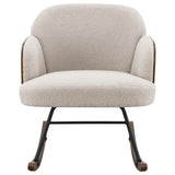 Paige Boucle Upholstered Mid Back Rocking Chair Beige - 602625