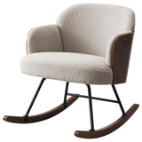 Paige Boucle Upholstered Mid Back Rocking Chair Beige - 602625