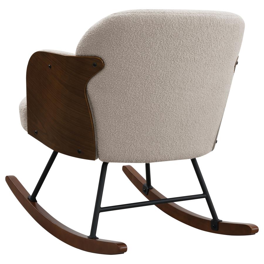 Paige Boucle Upholstered Mid Back Rocking Chair Beige - 602625