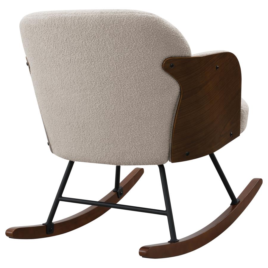Paige Boucle Upholstered Mid Back Rocking Chair Beige - 602625