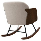 Paige Boucle Upholstered Mid Back Rocking Chair Beige - 602625