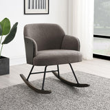 Paige Boucle Upholstered Mid Back Rocking Chair Taupe - 602626