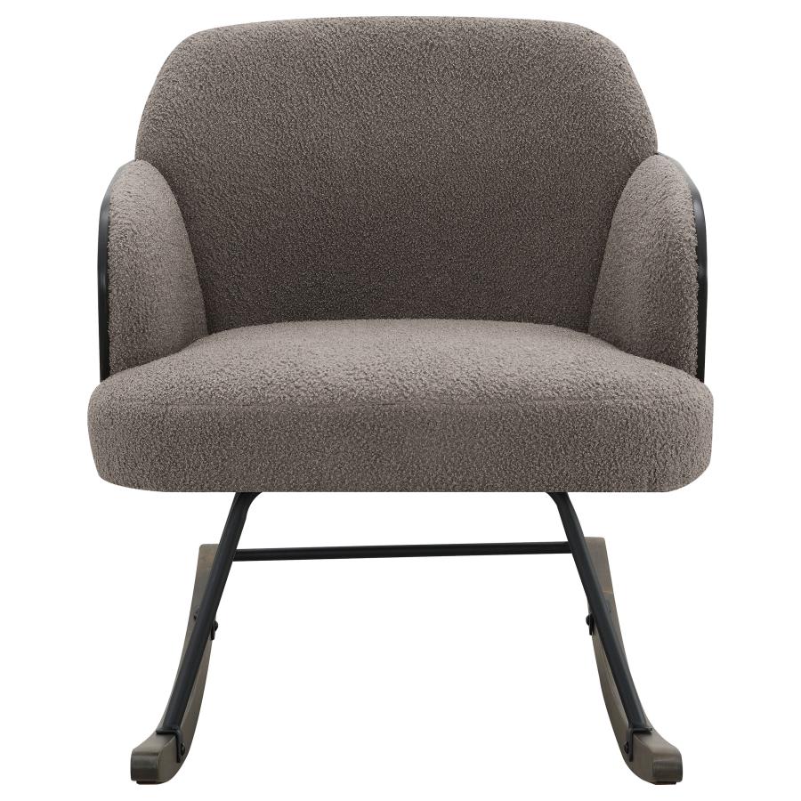 Paige Boucle Upholstered Mid Back Rocking Chair Taupe - 602626