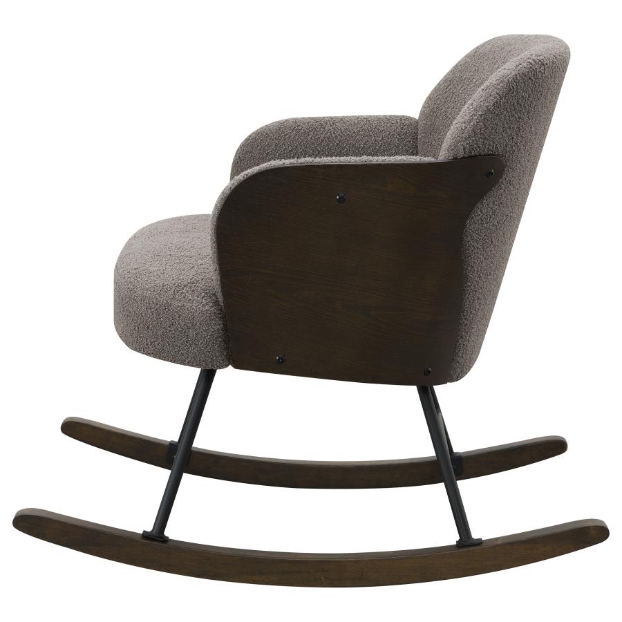 Paige Boucle Upholstered Mid Back Rocking Chair Taupe - 602626