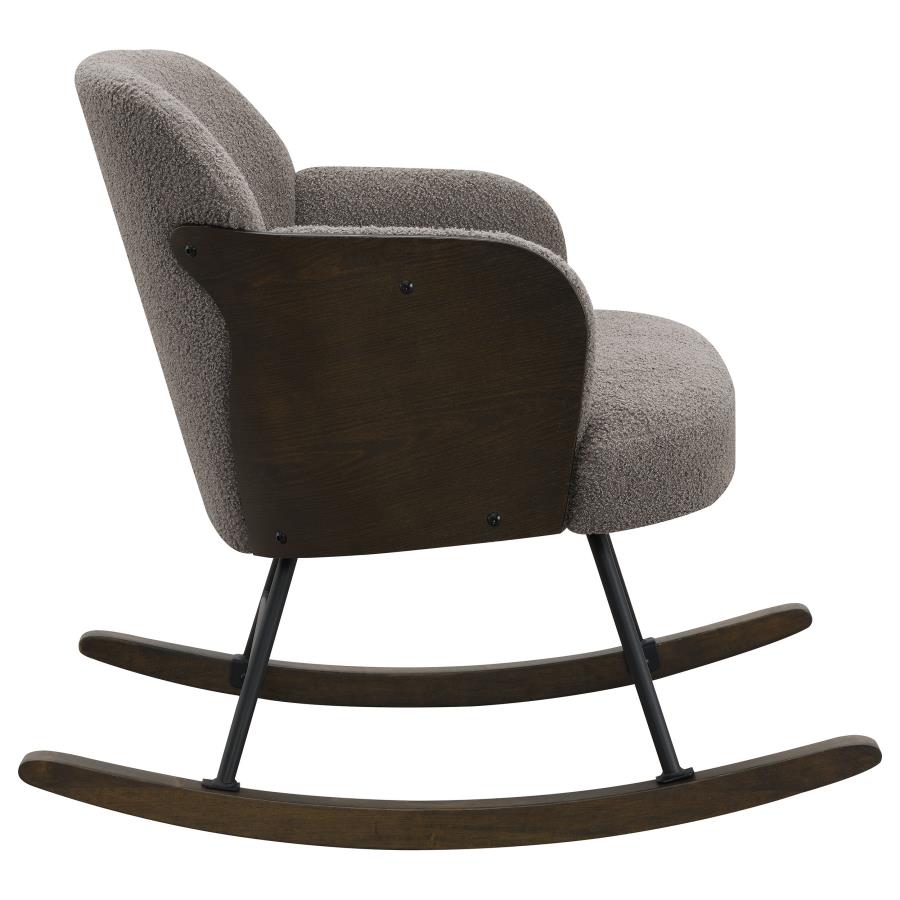 Paige Boucle Upholstered Mid Back Rocking Chair Taupe - 602626