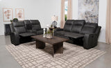 Raelynn 2-piece Upholstered Reclining Sofa Set Grey - 603191-S2