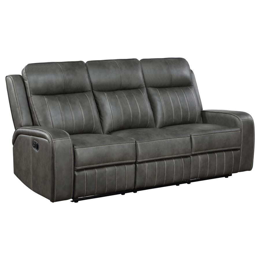Raelynn 2-piece Upholstered Reclining Sofa Set Grey - 603191-S2