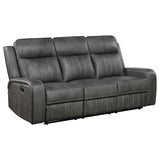Raelynn 2-piece Upholstered Reclining Sofa Set Grey - 603191-S2