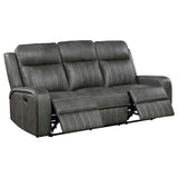 Raelynn 2-piece Upholstered Reclining Sofa Set Grey - 603191-S2