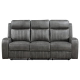 Raelynn 2-piece Upholstered Reclining Sofa Set Grey - 603191-S2