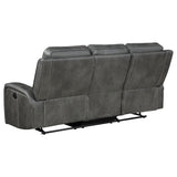 Raelynn 2-piece Upholstered Reclining Sofa Set Grey - 603191-S2