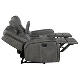 Raelynn 2-piece Upholstered Reclining Sofa Set Grey - 603191-S2