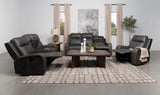 Raelynn 3-piece Upholstered Reclining Sofa Set Grey - 603191-S3