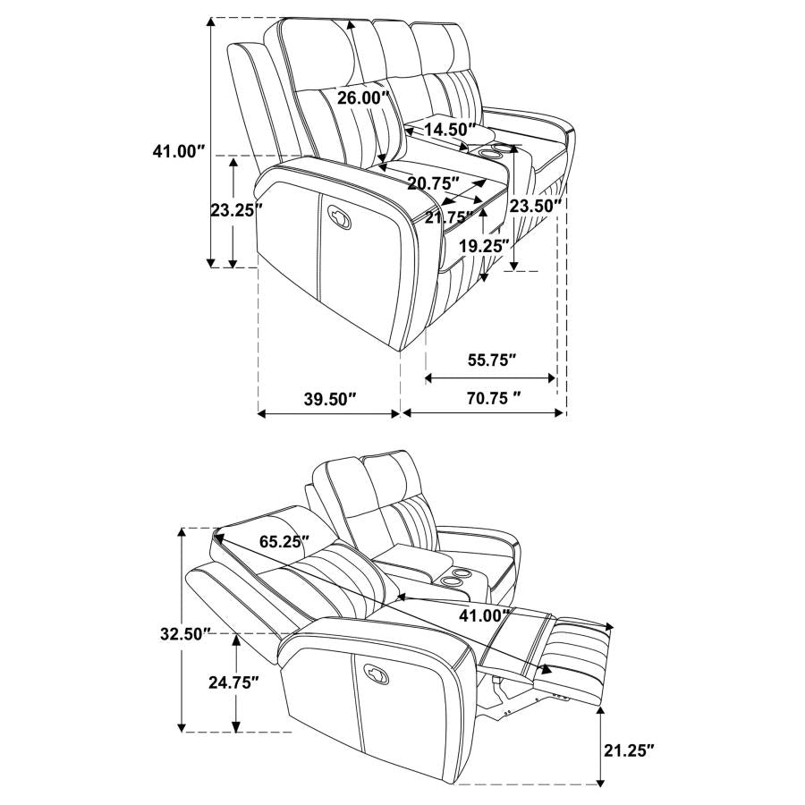 Raelynn 3-piece Upholstered Reclining Sofa Set Grey - 603191-S3