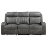Raelynn Upholstered Track Arm Motion Sofa Grey - 603191