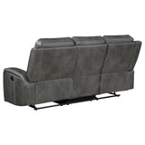 Raelynn Upholstered Track Arm Motion Sofa Grey - 603191