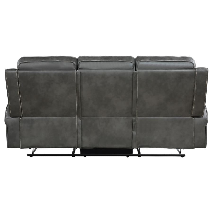 Raelynn Upholstered Track Arm Motion Sofa Grey - 603191