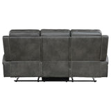 Raelynn Upholstered Track Arm Motion Sofa Grey - 603191