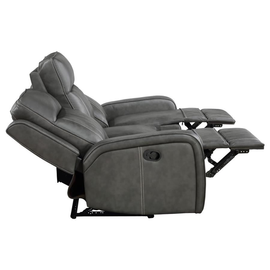 Raelynn Upholstered Track Arm Motion Sofa Grey - 603191