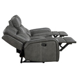 Raelynn Upholstered Track Arm Motion Sofa Grey - 603191