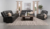 Raelynn Upholstered Track Arm Motion Sofa Grey - 603191
