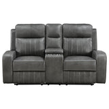Raelynn Upholstered Track Arm Motion Loveseat Grey - 603192