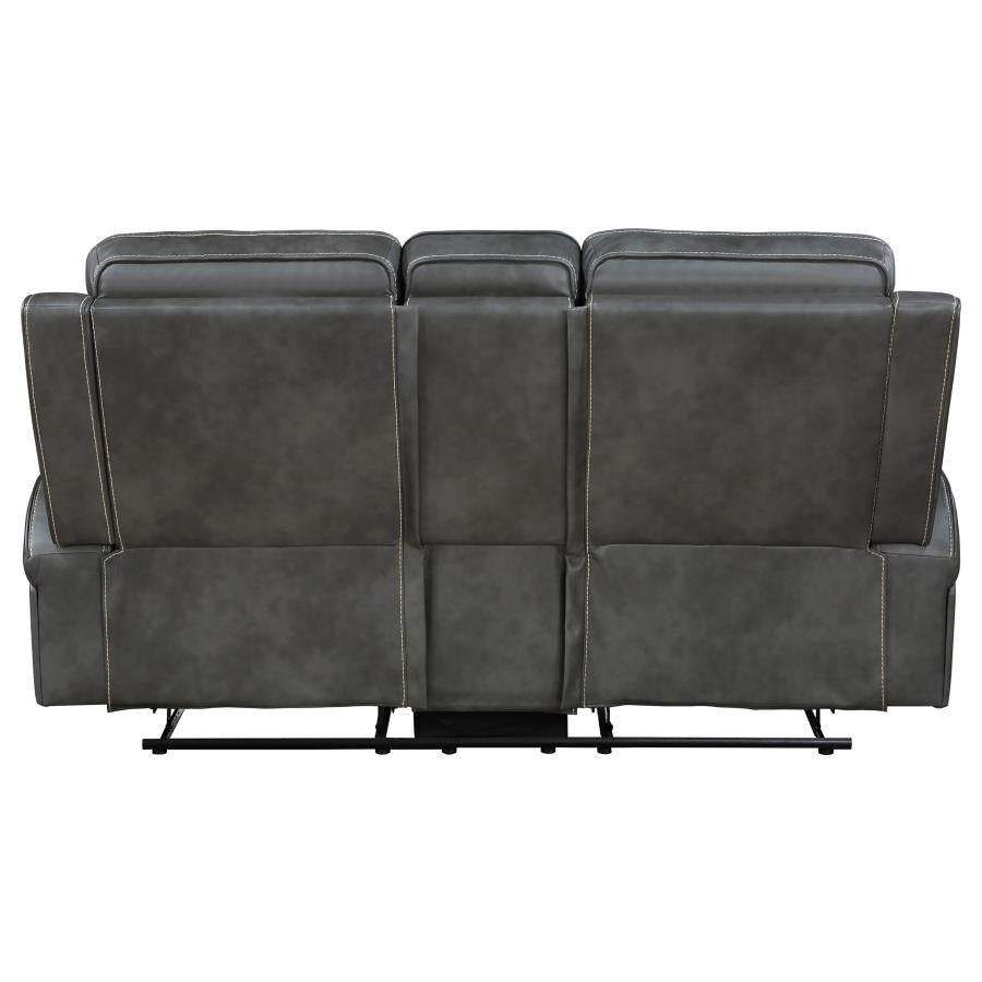 Raelynn Upholstered Track Arm Motion Loveseat Grey - 603192