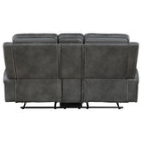 Raelynn Upholstered Track Arm Motion Loveseat Grey - 603192